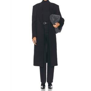 NEW NILI LOTAN edmont double breasted long coat in charcoal